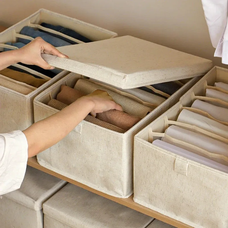 Elegant Cotton and Linen Storage Organizer