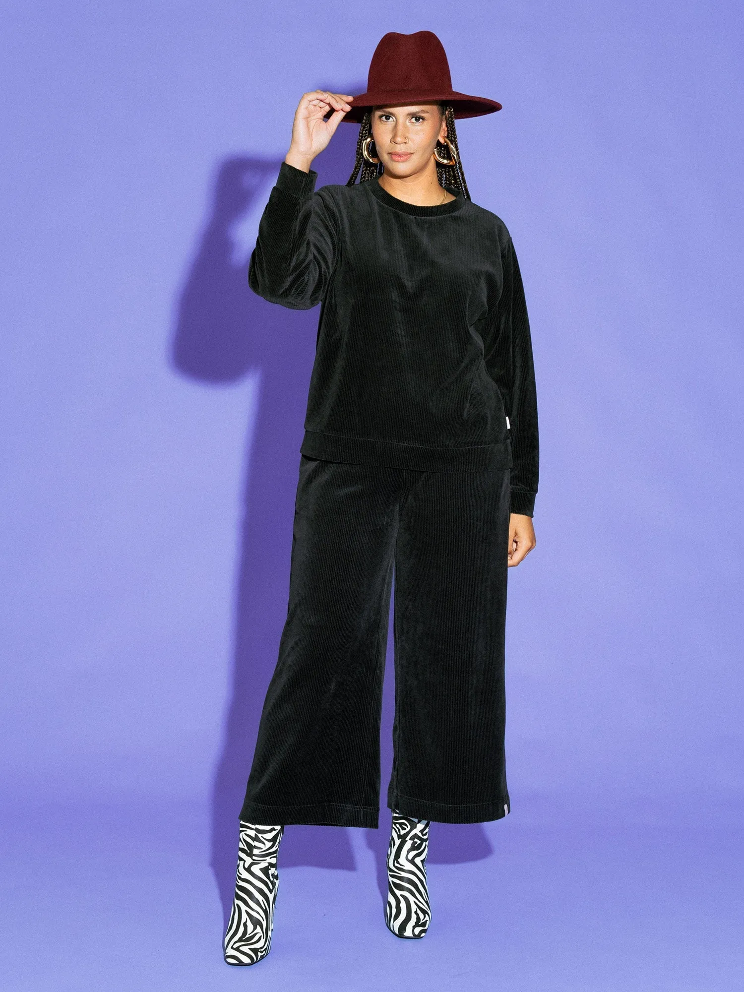 Emily Culottes Corduroy Black