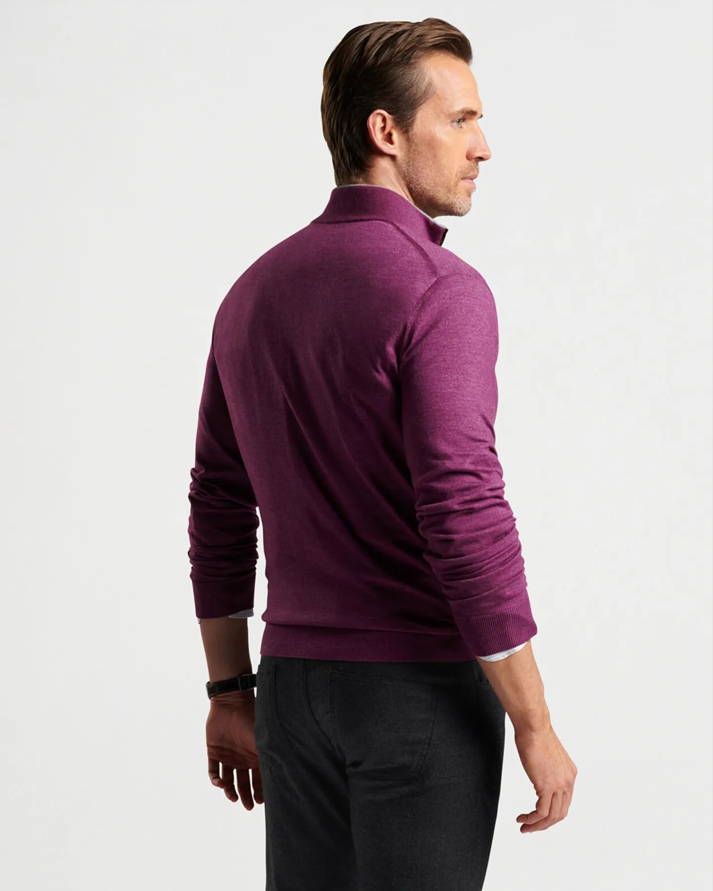 EXCURSIONIST FLEX 1/4 ZIP SWEATER - MERLOT