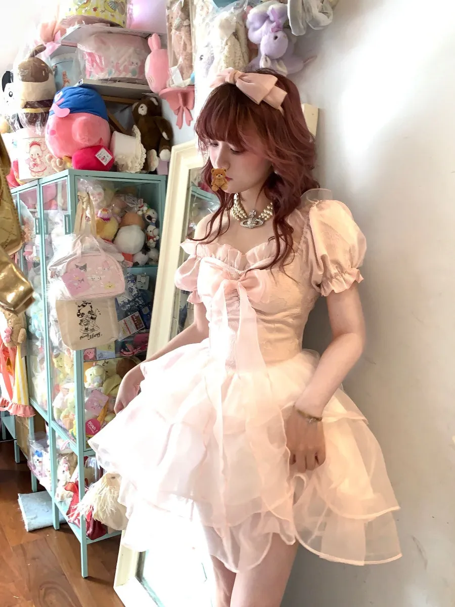 Fairy sweet French dress girl pink