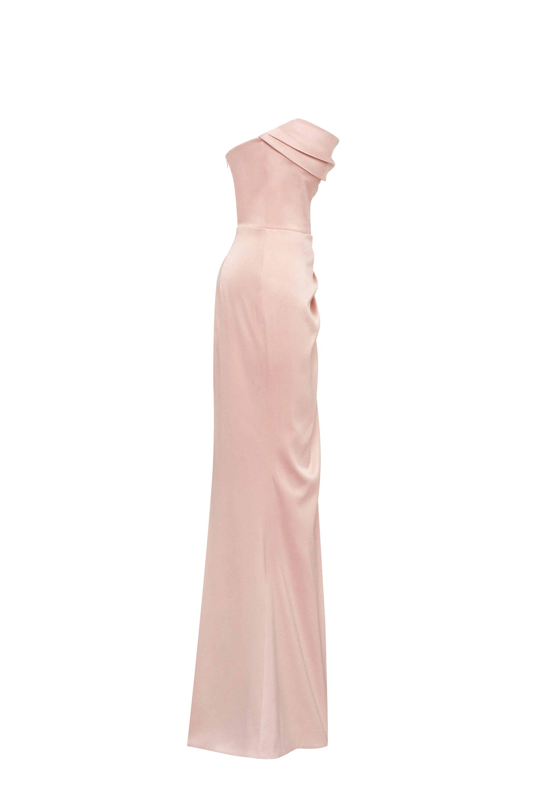 Fancy satin misty rose maxi dress, Garden of Eden