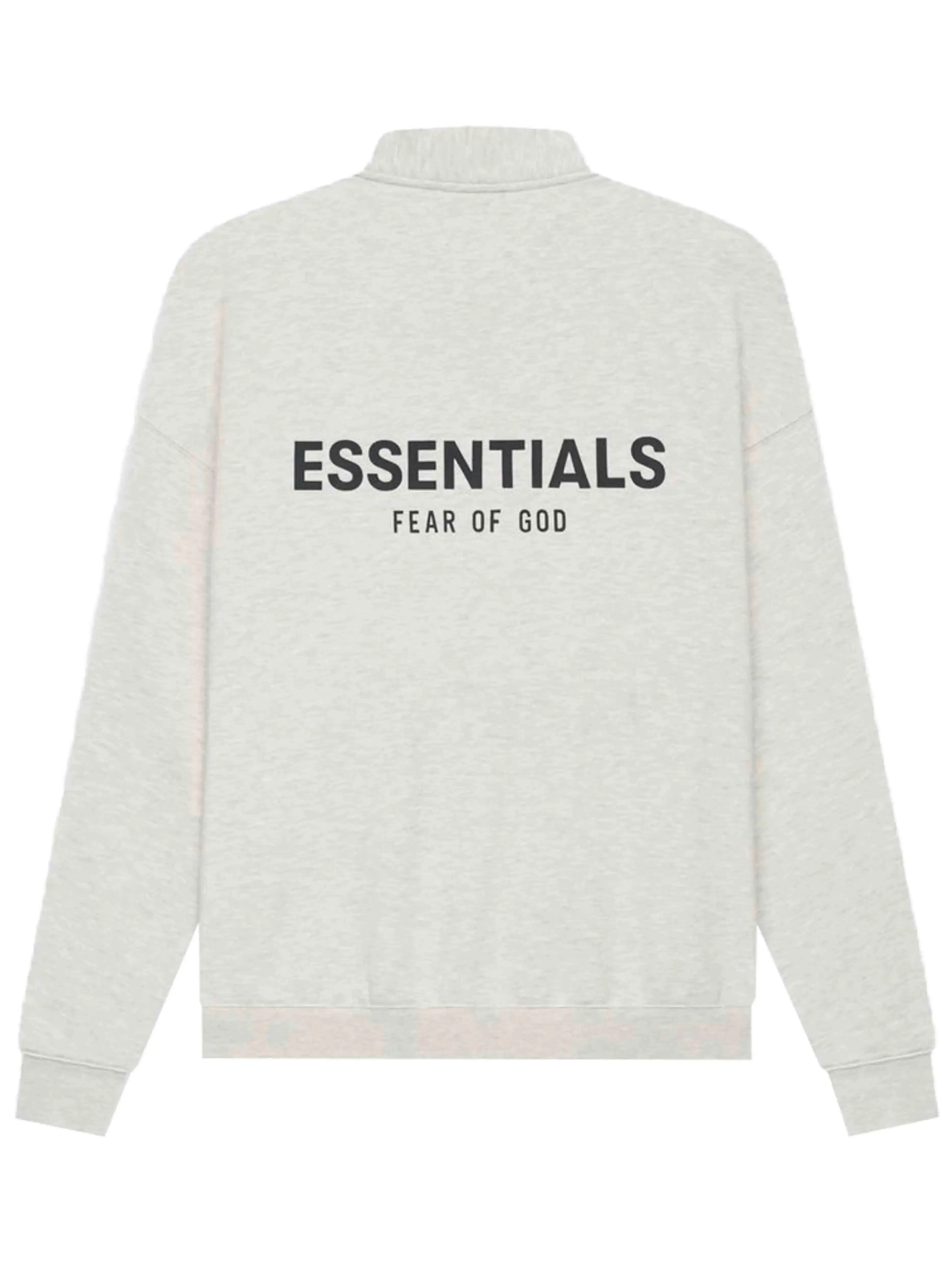 Fear Of God Essentials Half Zip Sweatshirt Light Heather Oatmeal [SS21]