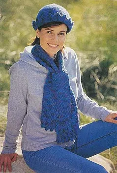 Felted Brimmed Beanie Hat and Scarf Pattern (Knit)