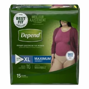 Female Adult Absorbent Underwear Depend  FIT-FLEX  Pull On with Tear Away Seams X-Large Disposable H Count of 30 By Kimberly Clark