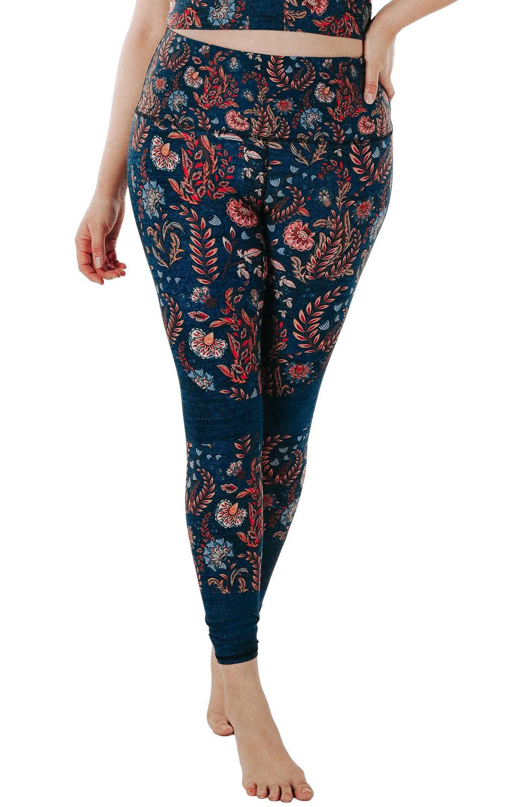 Festival Denim Printed Yoga Leggings