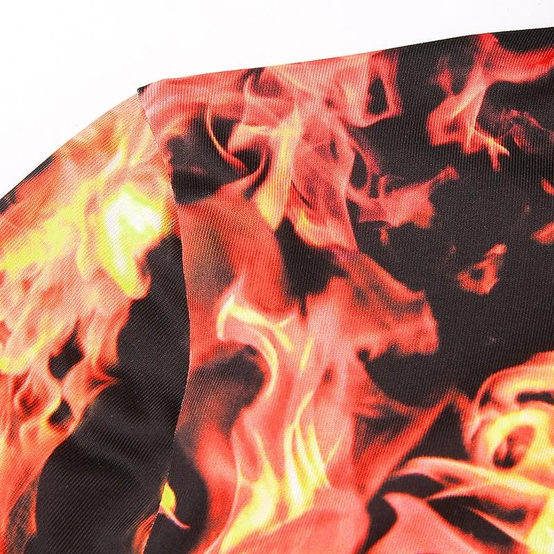 Flaming Turtleneck Bodysuit