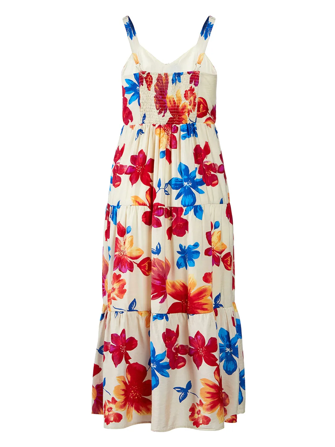 Floral Shoulder Tie Maxi Dress