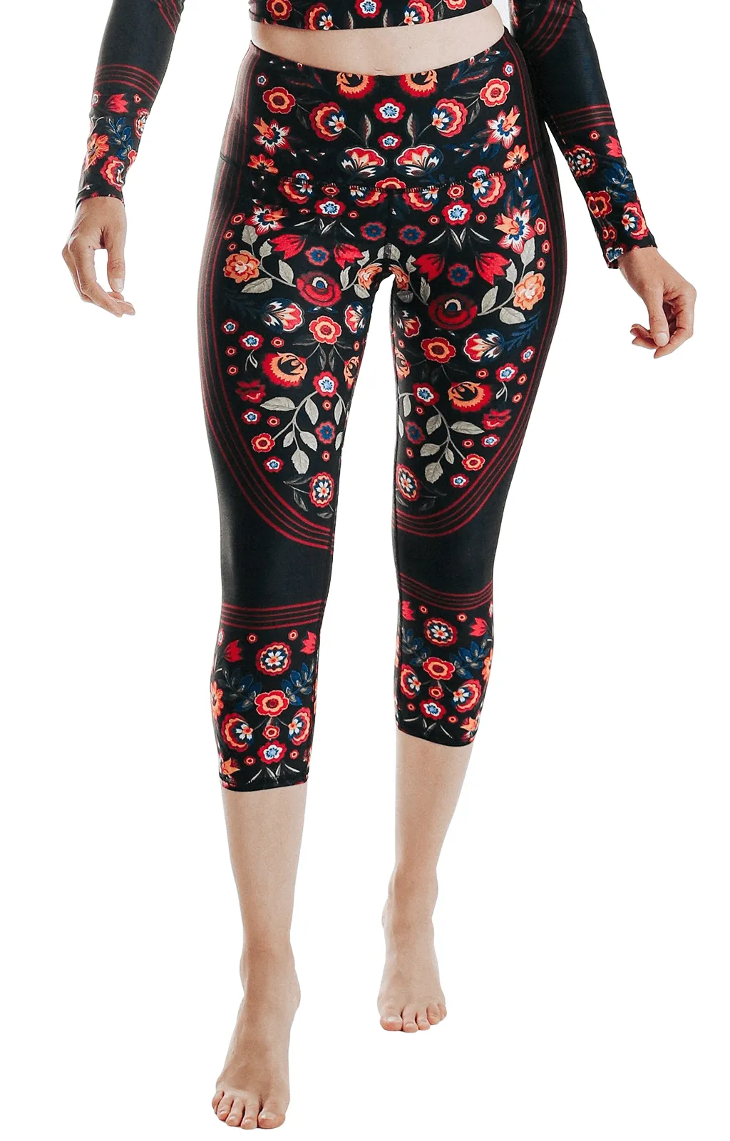 Folklore Printed Yoga Crops