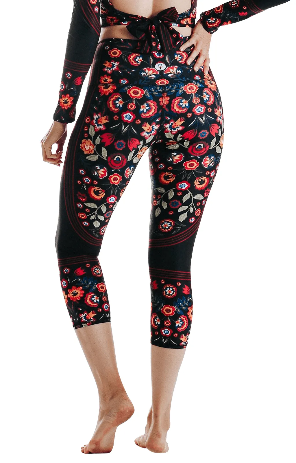 Folklore Printed Yoga Crops