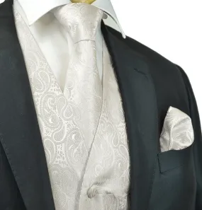 Formal Ivory Paisley Tuxedo Vest Set