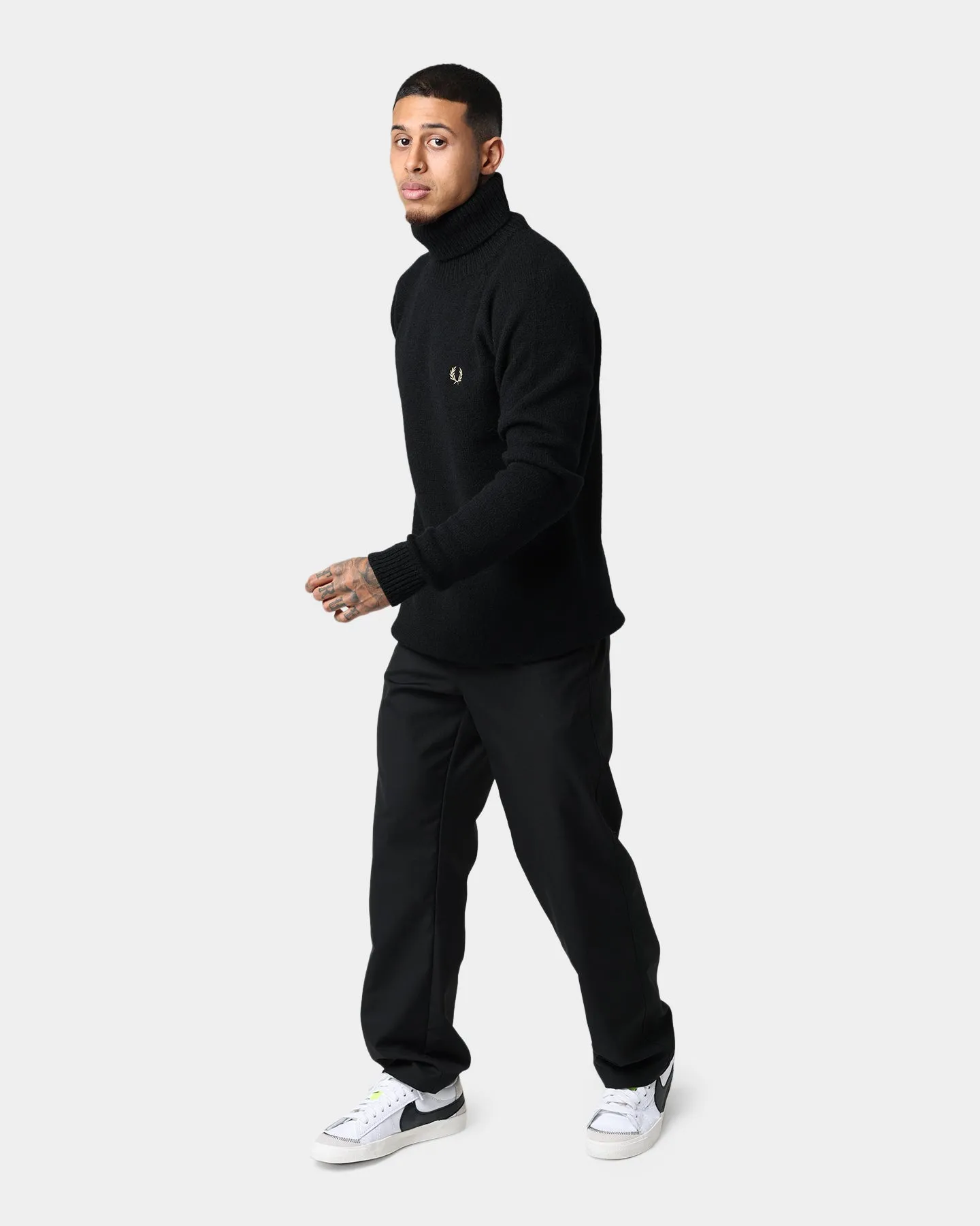 Fred Perry Roll Neck Jumper Black