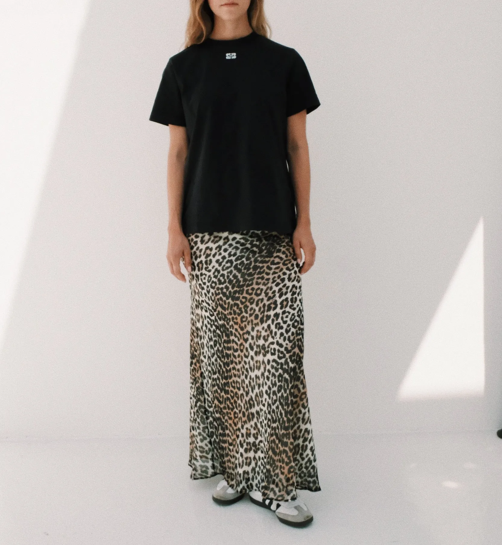 GANNI Leopard Chiffon Maxi Skirt