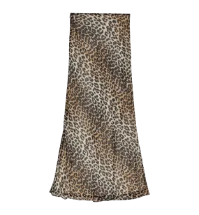 GANNI Leopard Chiffon Maxi Skirt