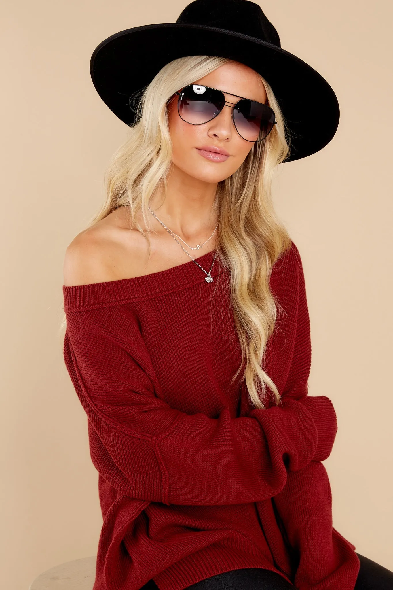 Giving Cheers Burgundy Sweater