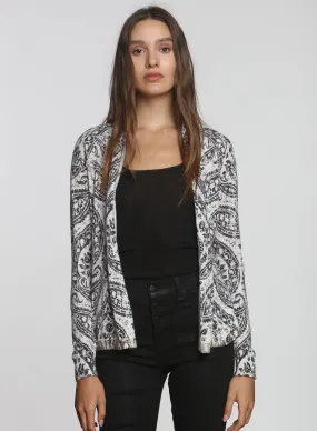 Goldie Printed Cardigan - Candy Paisley Black