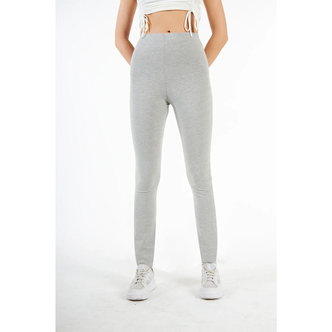 Grey Cotton Jersey Leggings