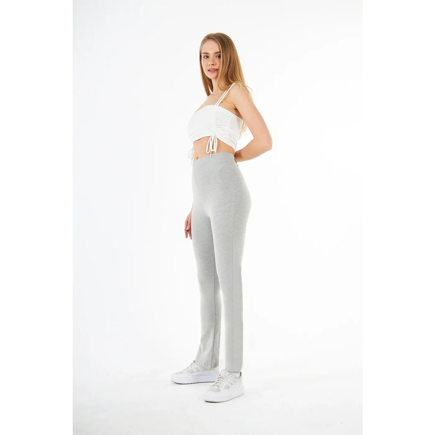 Grey Cotton Jersey Leggings