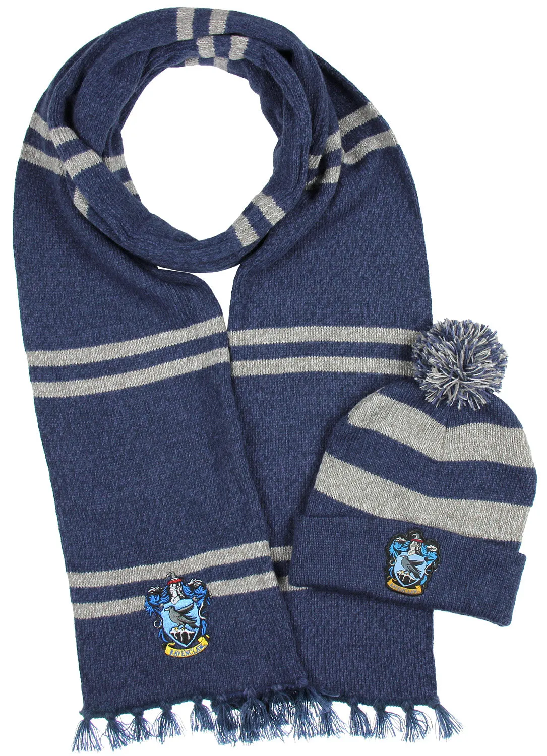 Harry Potter Hogwarts Houses Knit Scarf & Pom Beanie Set