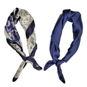 Headscarves Set of 2: Navy   Paisley