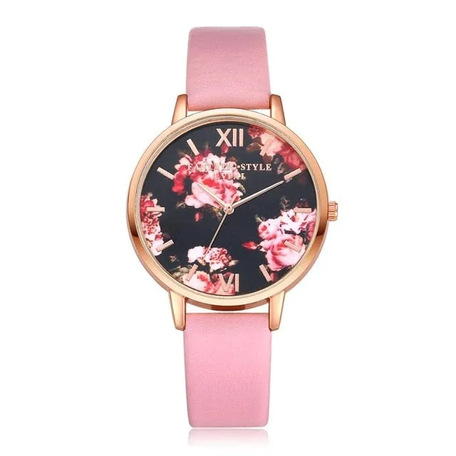 High Quality  Leather Strap Rose Gold