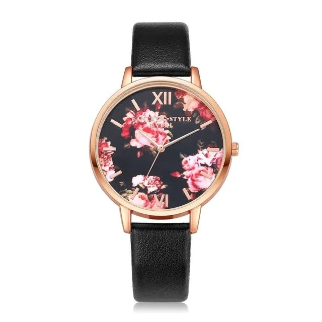 High Quality  Leather Strap Rose Gold