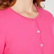 Hot Pink Crew Neck Cardigan