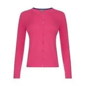 Hot Pink Crew Neck Cardigan