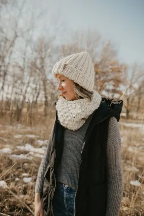 Ivory Peruvian Wool Hand Knit Cowl