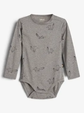 Jersey Bodysuit - Little - Grey Melange Fox