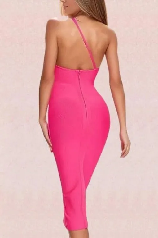 Joi Bodycon Midi Dress - Hot Pink