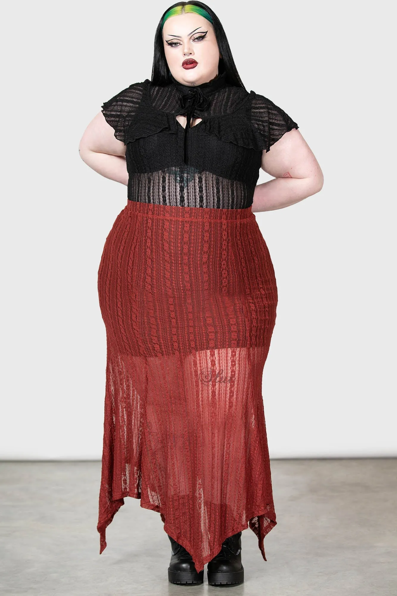 Juliet's Betrayal Maxi Skirt [RED] [PLUS] - Resurrect