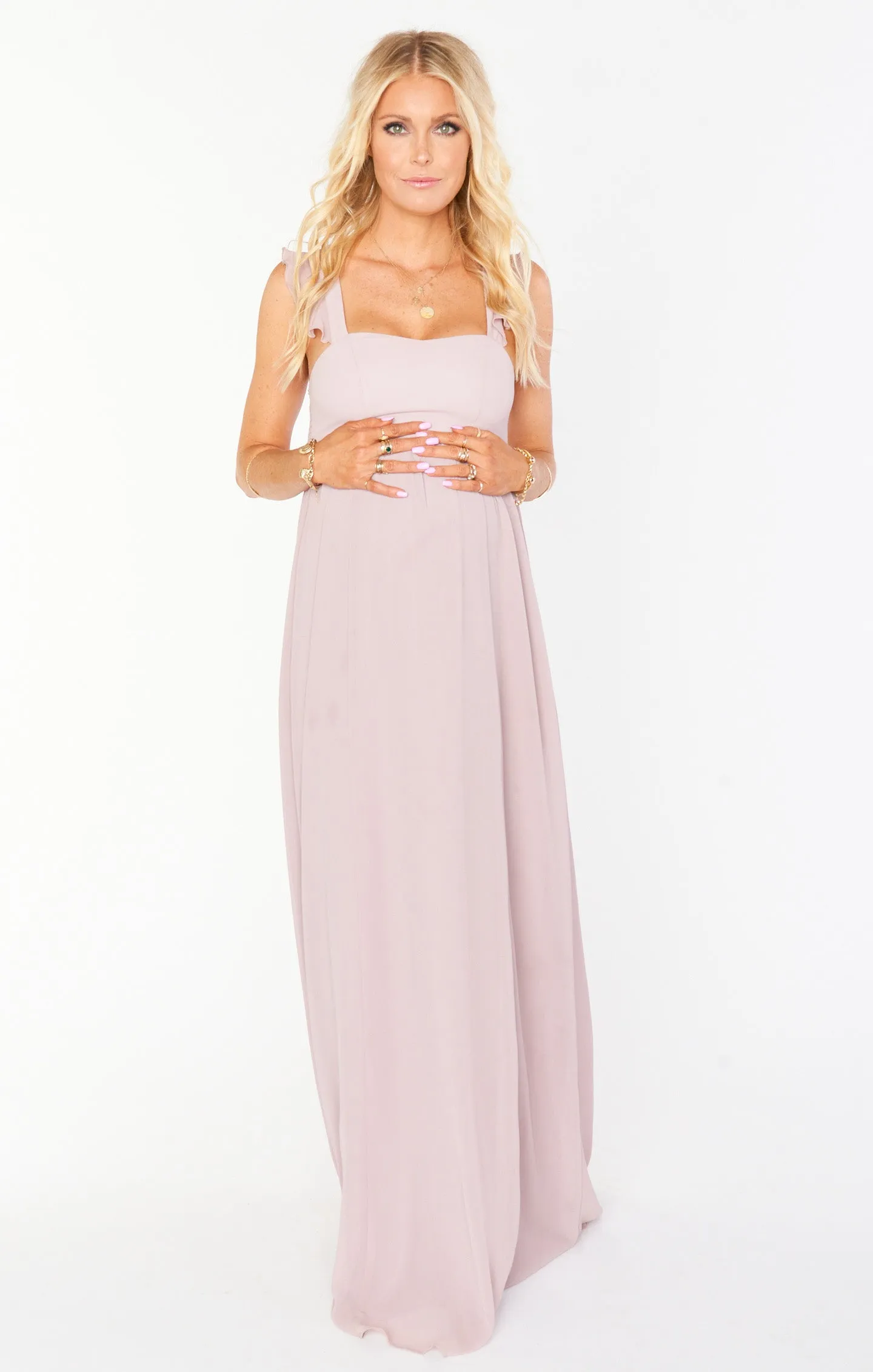 June Maxi Dress ~ Neutral Mauve Chiffon