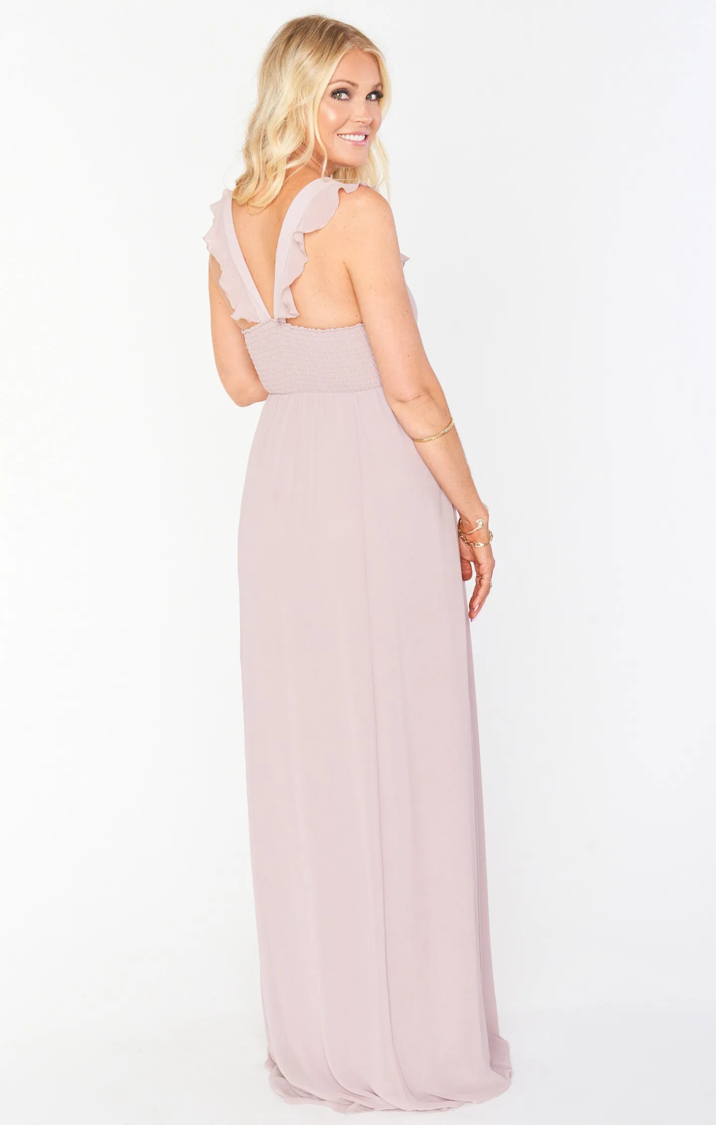 June Maxi Dress ~ Neutral Mauve Chiffon