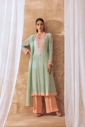 Khayal by Shaista Hasan - Minted Rose - Pure Georgette - 3 Piece