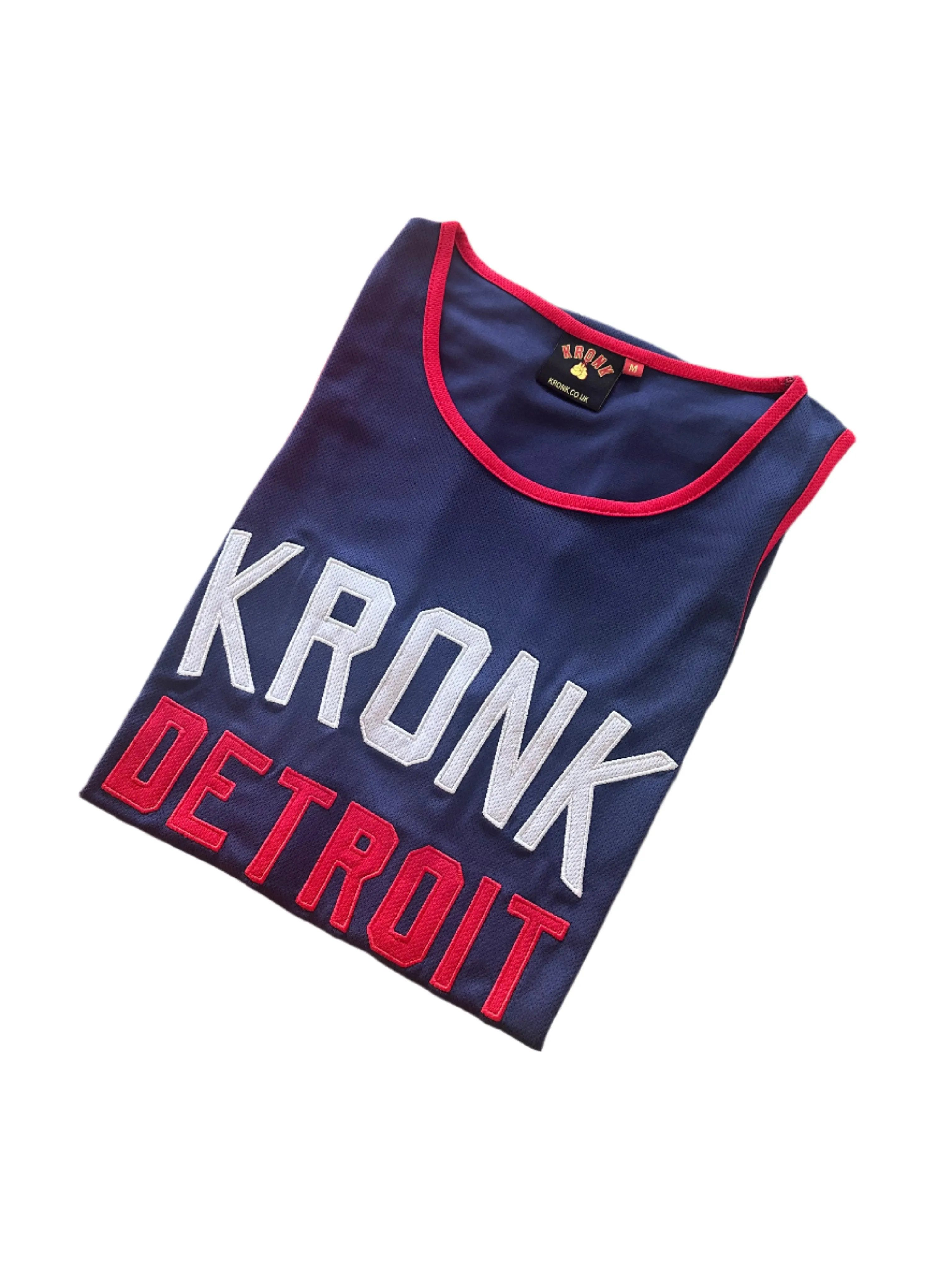 KRONK Iconic Detroit Applique Training Gym Vest Navy