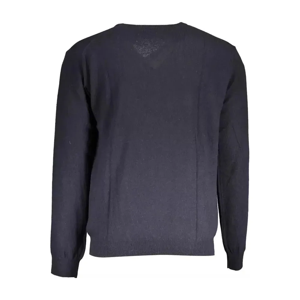 La Martina Blue Wool Men Sweater