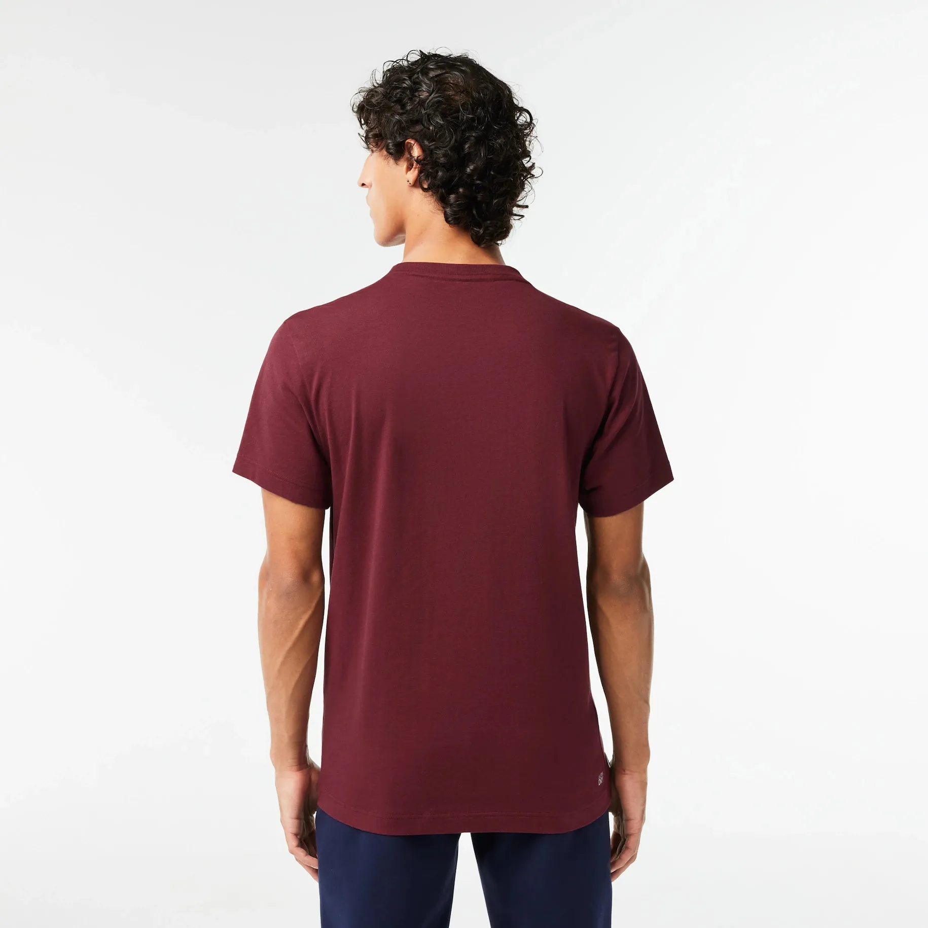 LACOSTE Cotton Jersey Sport T-shirt - Burgundy