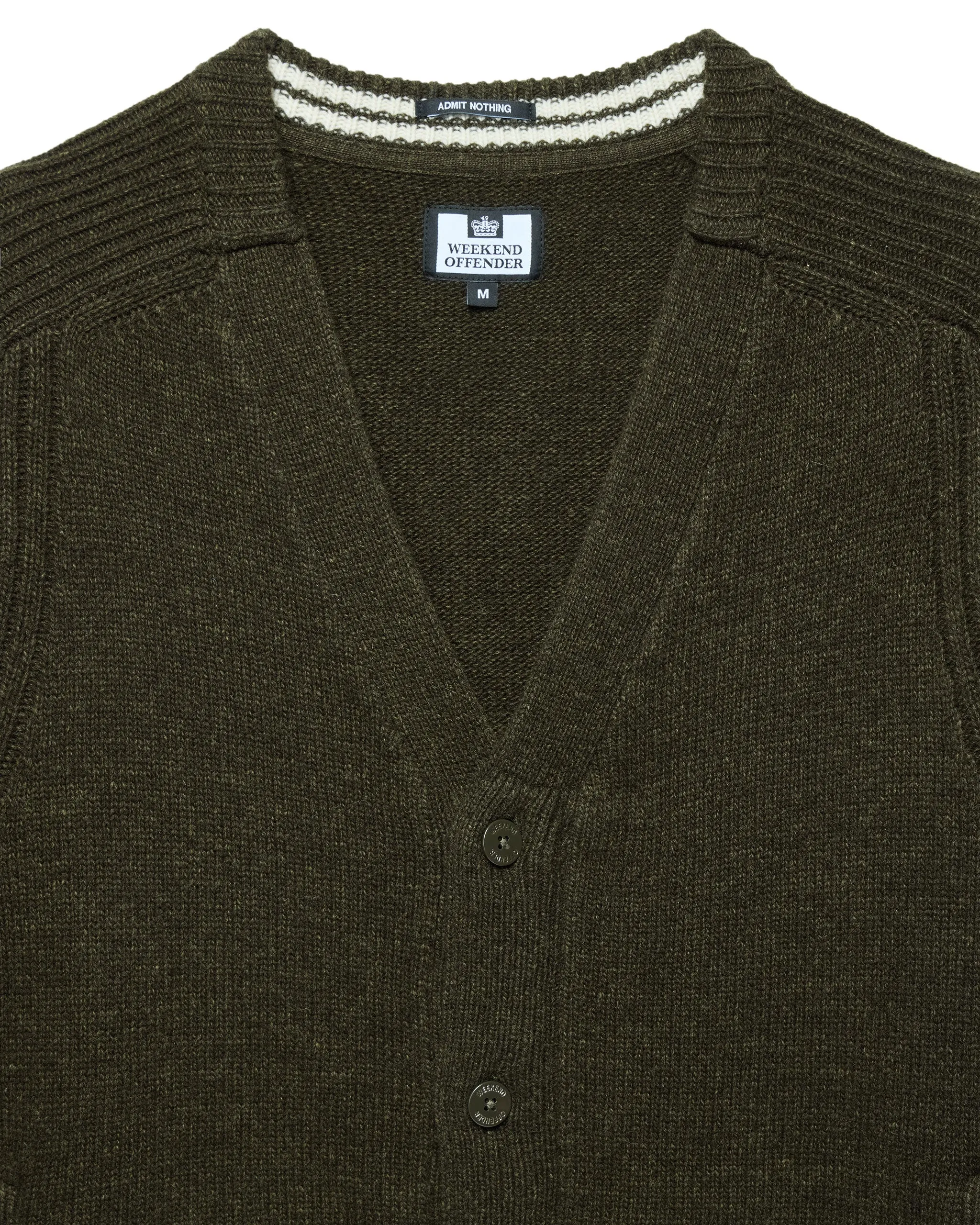 Lauda Knitted Wool Cardigan Castle Green