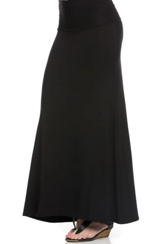 Long Maxi Skirt 9001 in Black