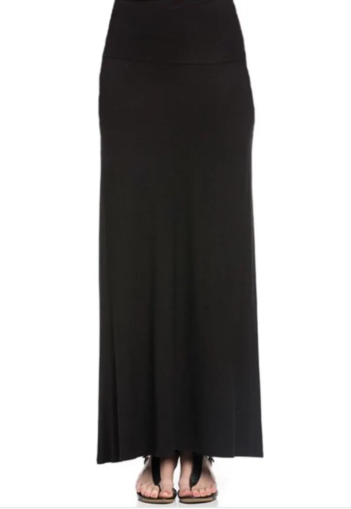 Long Maxi Skirt 9001 in Black