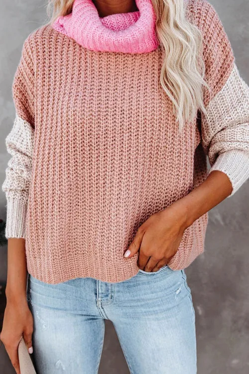 Loving My Life High Neck Long Sleeve Knit Sweater