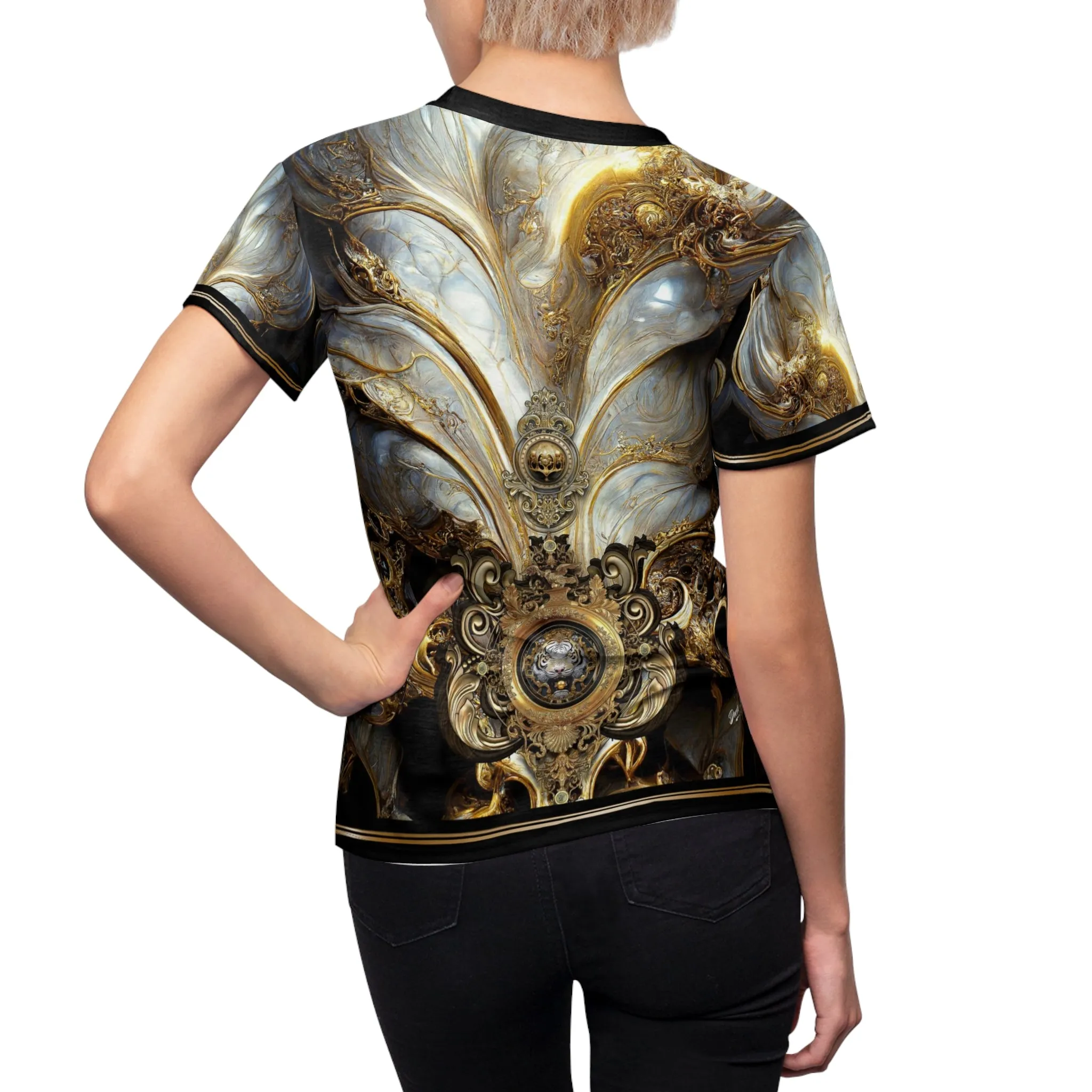 Majestique Baroque T-Shirt Unisex All Over Print Tee Golden Decorative T-Shirt | D20120