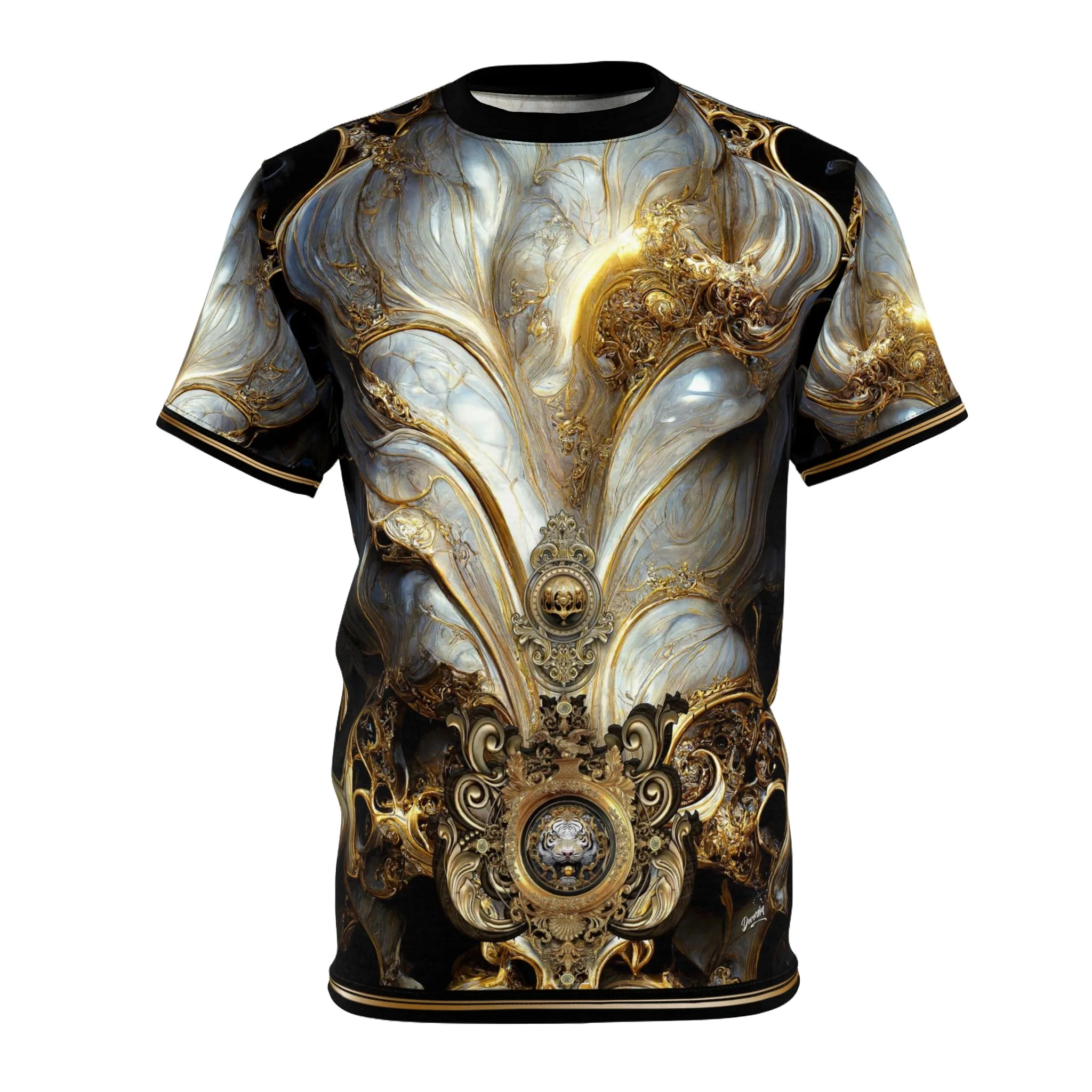 Majestique Baroque T-Shirt Unisex All Over Print Tee Golden Decorative T-Shirt | D20120