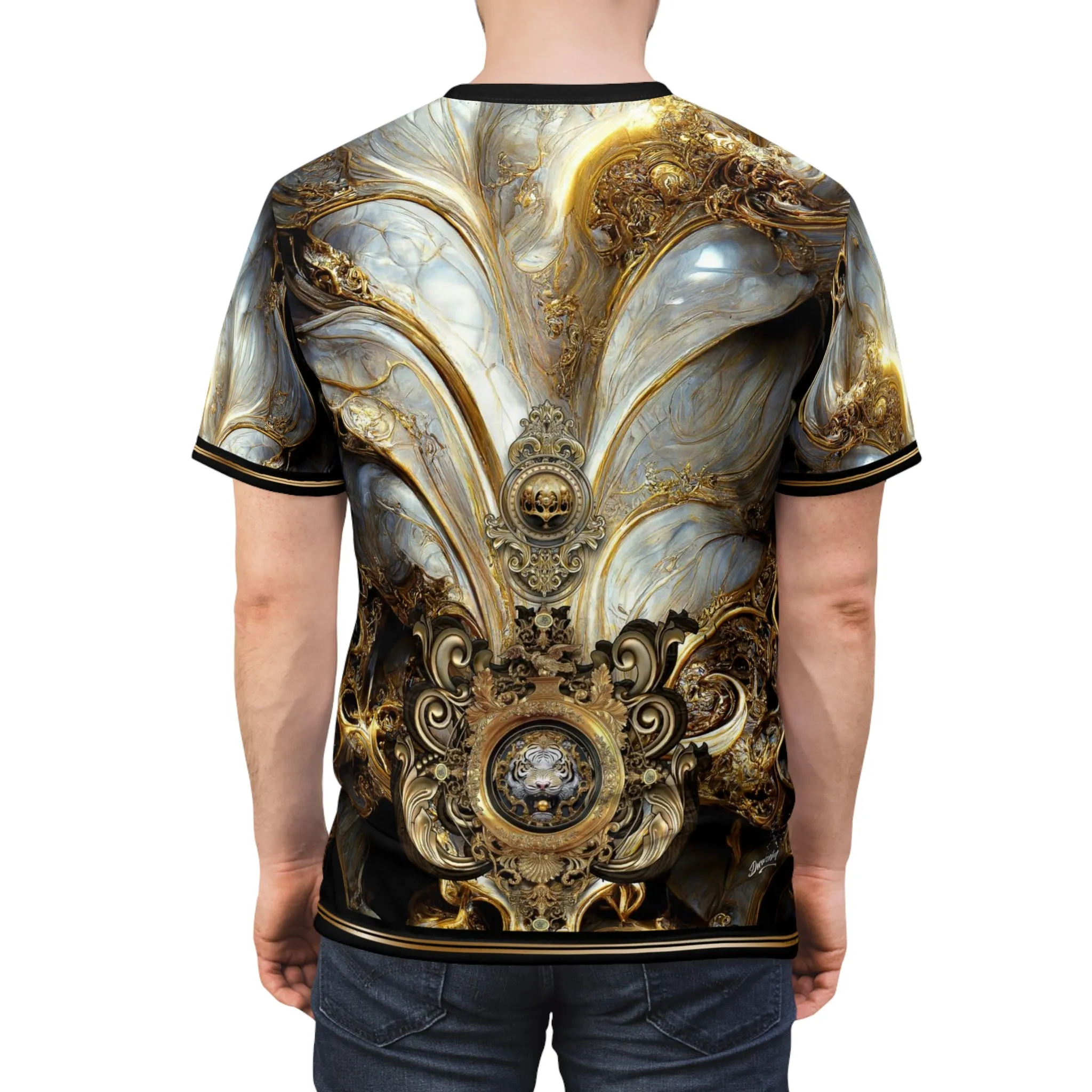 Majestique Baroque T-Shirt Unisex All Over Print Tee Golden Decorative T-Shirt | D20120