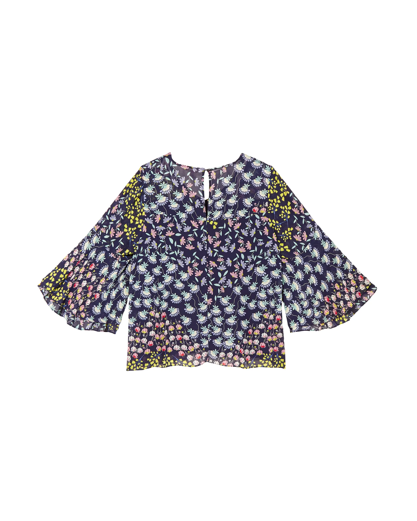 Marita Bell Sleeve Blouse | Navy / Yellow