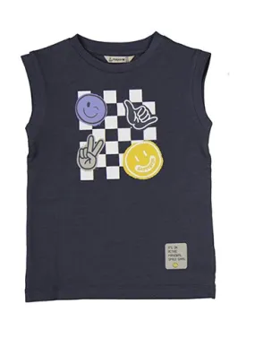 Mayoral Boy Sleeveless T-shirt - Smile/Check