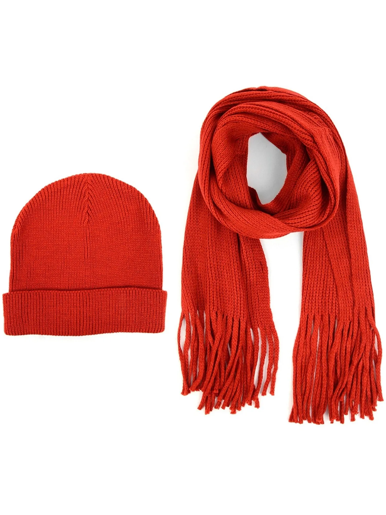 Men's Acrylic Knit Scarf and Hat Set