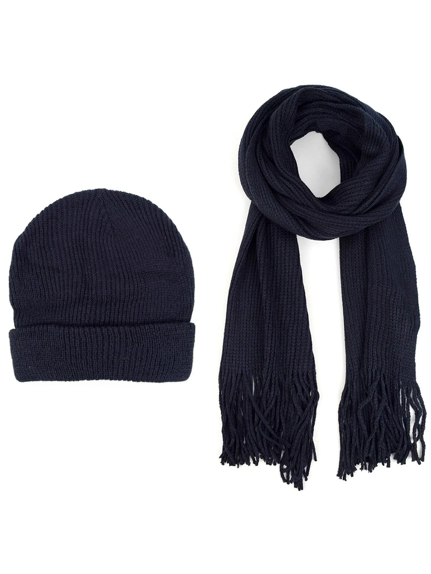 Men's Acrylic Knit Scarf and Hat Set