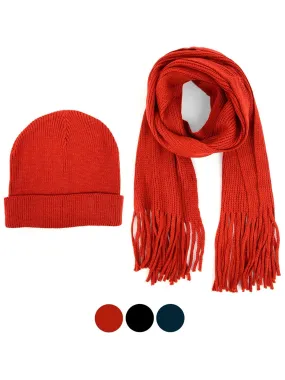 Men's Acrylic Knit Scarf and Hat Set