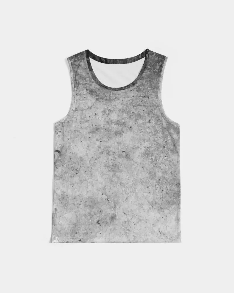 Mens Graphic Tank Top, Black & Gray Grunge Print